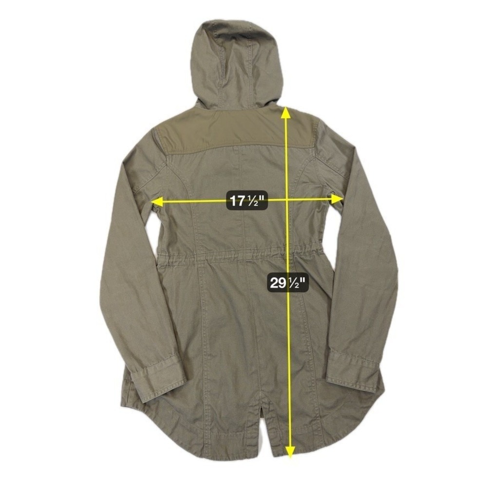 American Rag Cie Womens XS Olive Green Utility Jacket Hooded Military‎ Anorak - Picture 7 of 7